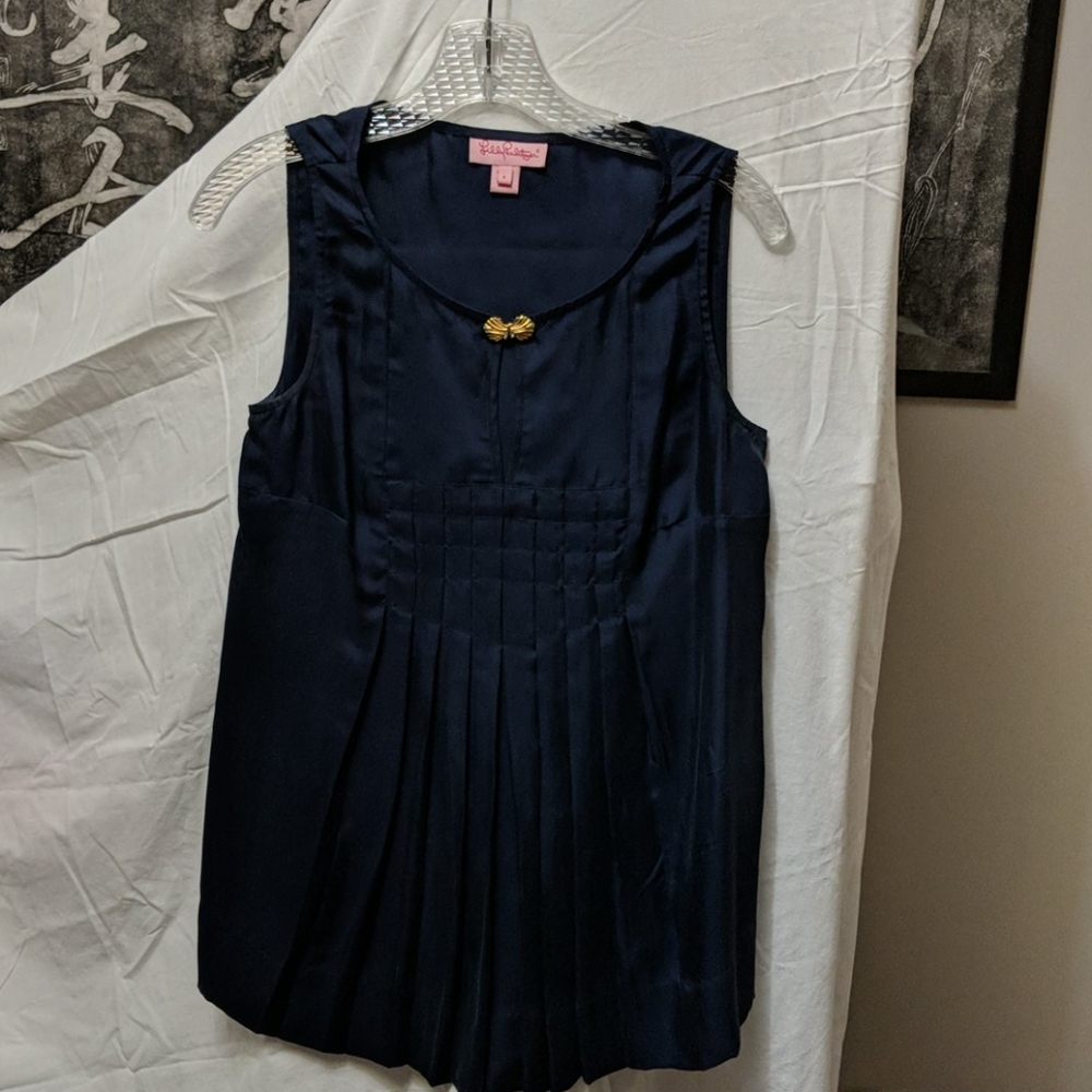 Lilly Pulitzer Navy Silk Tank Blouse